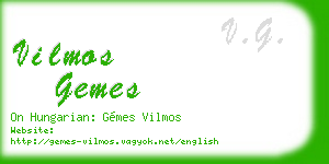 vilmos gemes business card